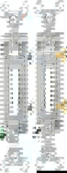 1 Pole, 120 to 277 VAC, 15 Amp, Commercial Grade Toggle Wall Switch